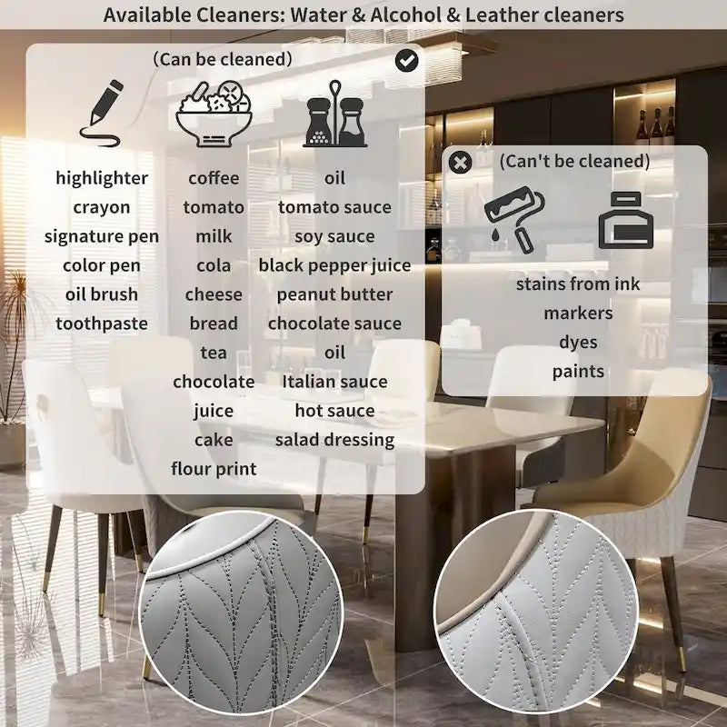 Microfiber Leather Luxury Upholstered Dining Chair with Lion Head Pull Ring