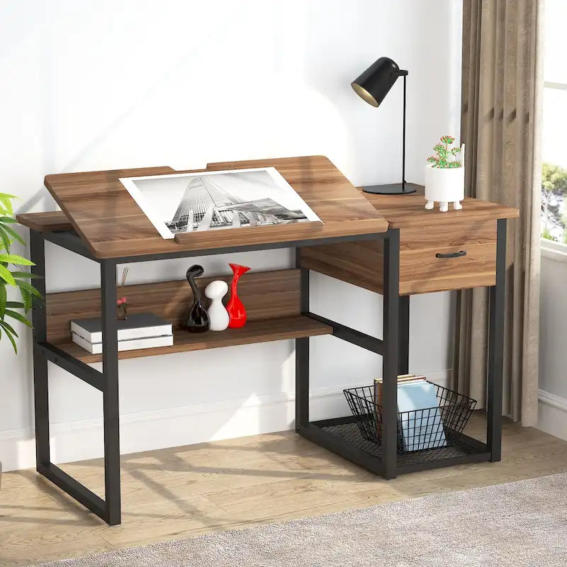 47 Inch Drafting Table with Adjustable Top