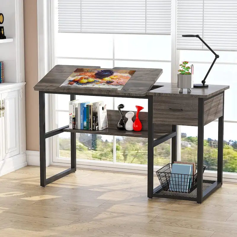 47 Inch Drafting Table with Adjustable Top