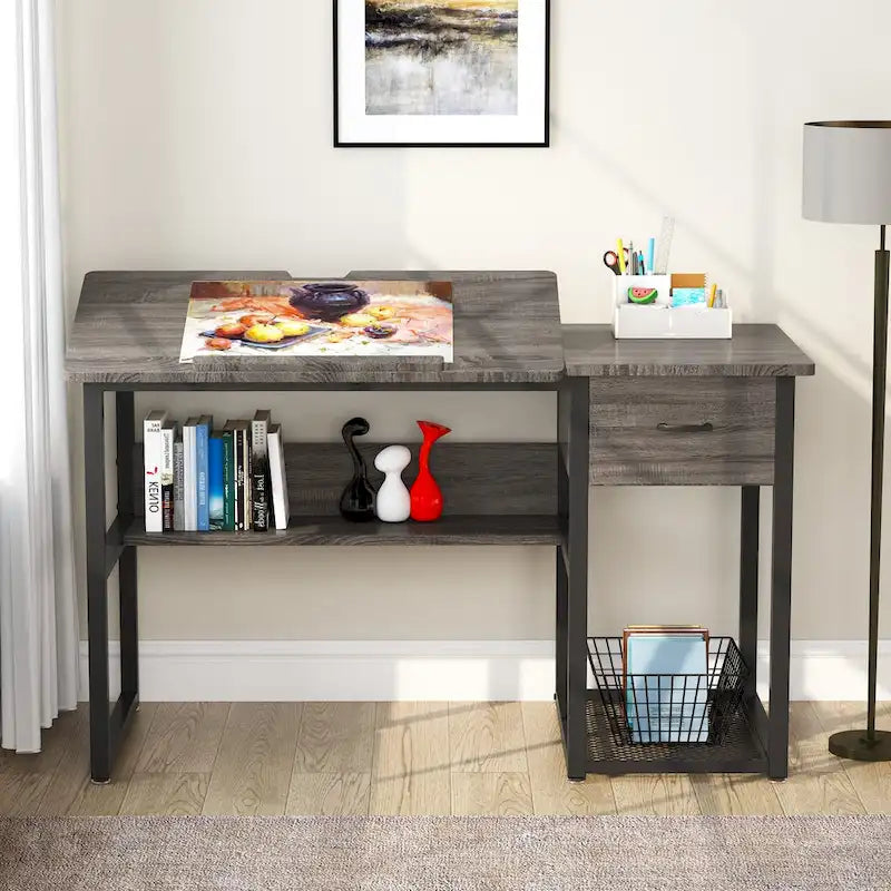 47 Inch Drafting Table with Adjustable Top