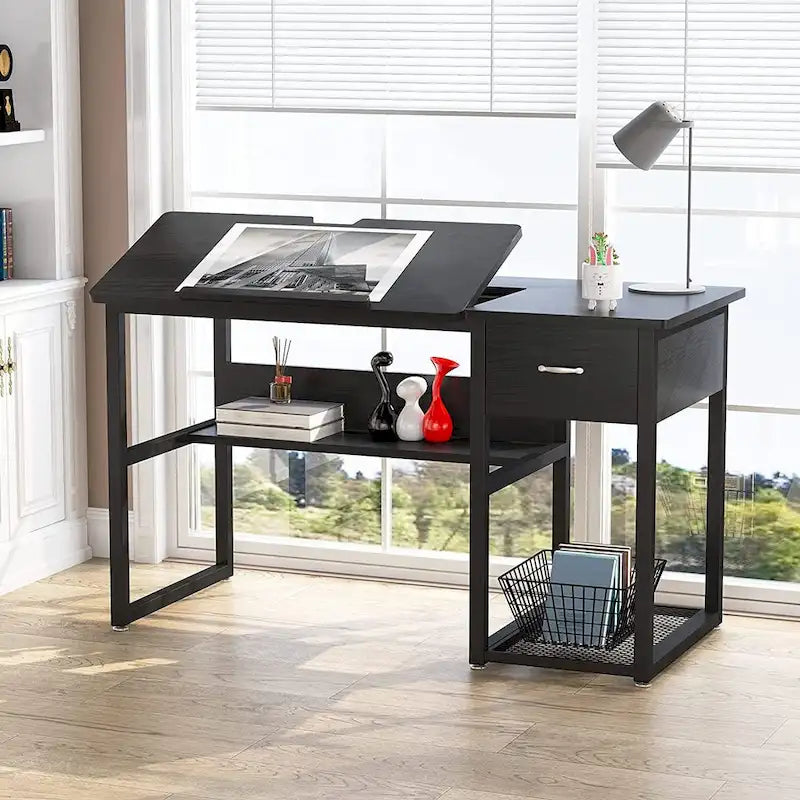 47 Inch Drafting Table with Adjustable Top