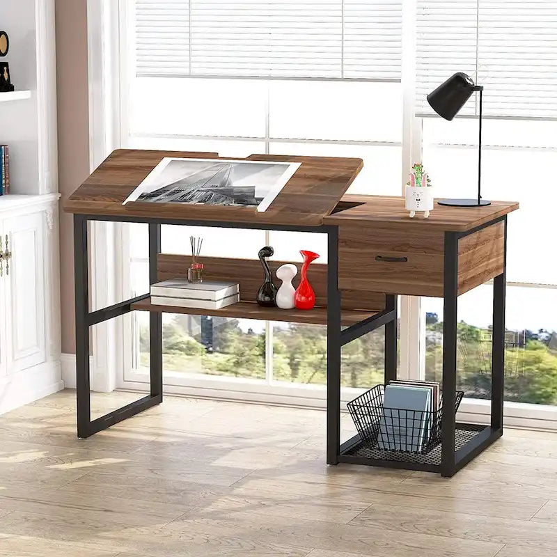 47 Inch Drafting Table with Adjustable Top