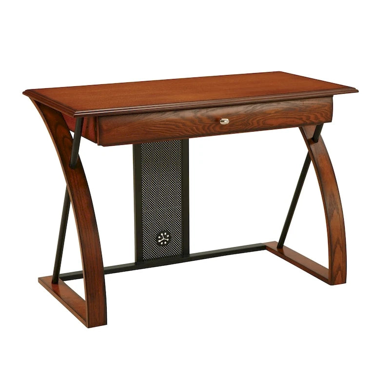 Classic Oak Wood Desk with Keyboard Tray