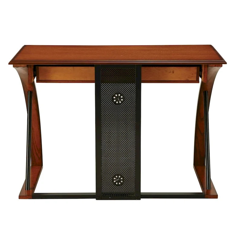 Classic Oak Wood Desk with Keyboard Tray