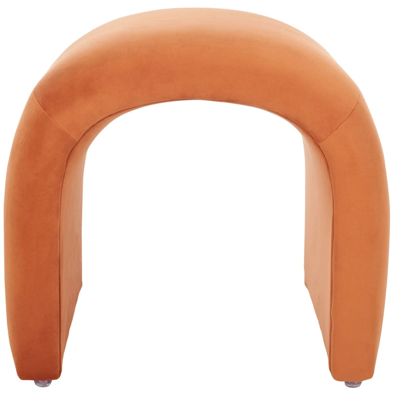 Curved Waterfall Velvet Ottoman