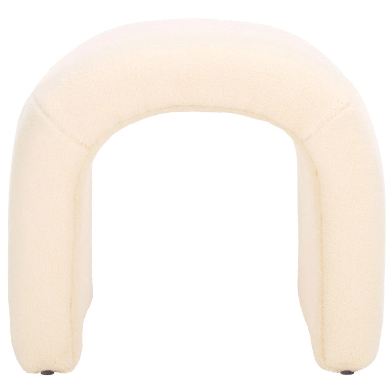 Curved Waterfall Velvet Ottoman
