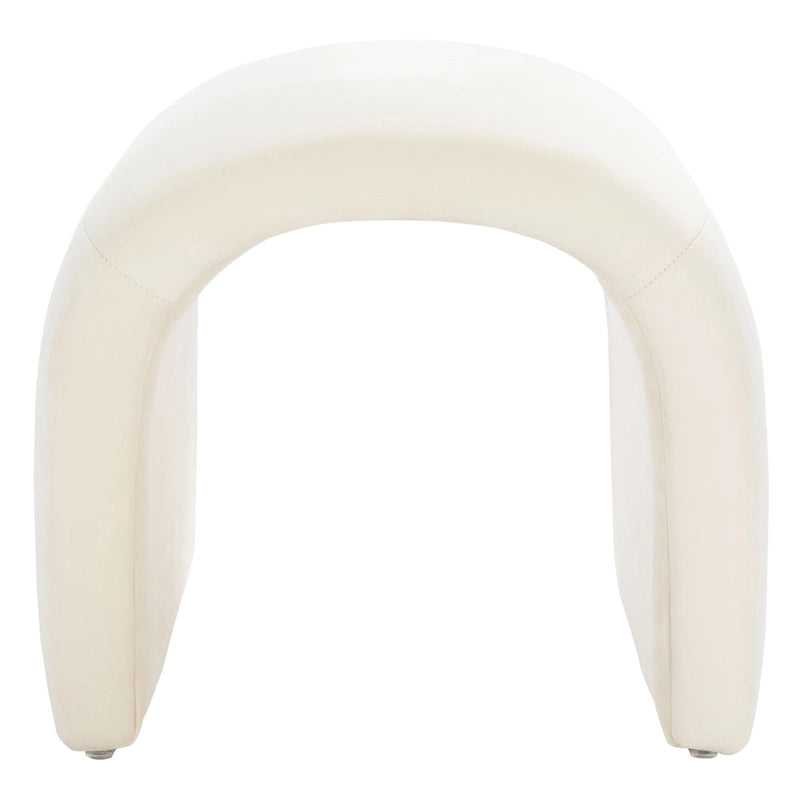 Curved Waterfall Velvet Ottoman