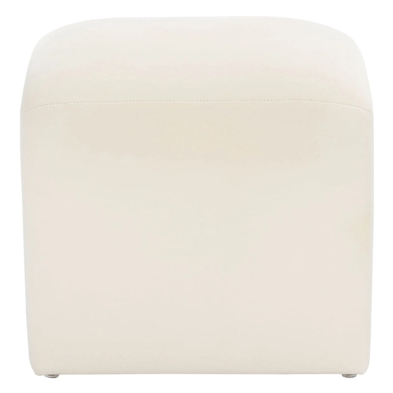 Curved Waterfall Velvet Ottoman