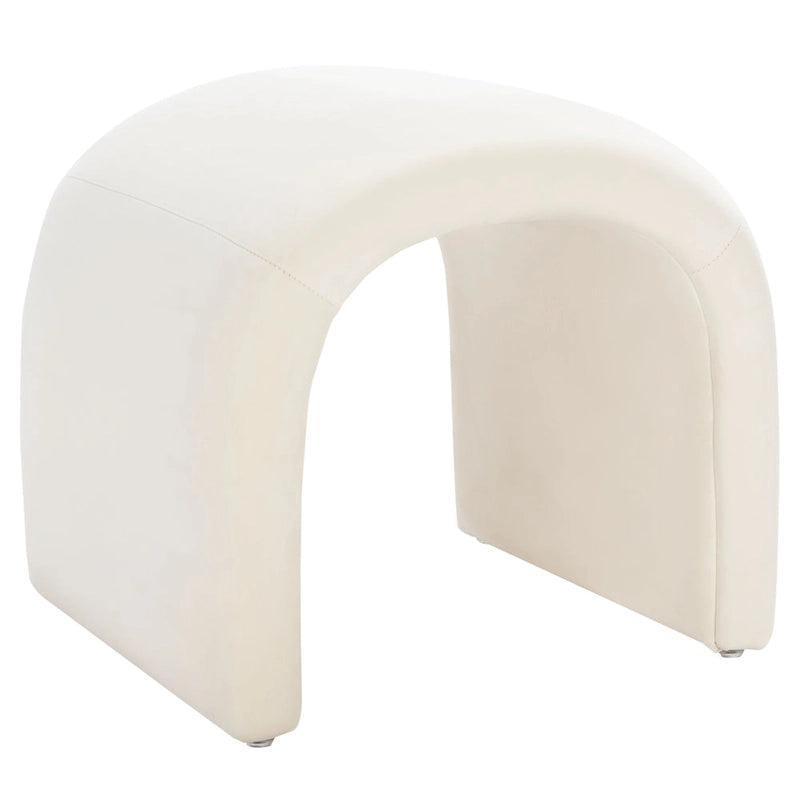 Curved Waterfall Velvet Ottoman