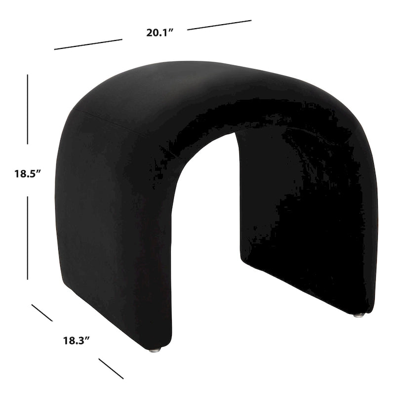 Curved Waterfall Velvet Ottoman