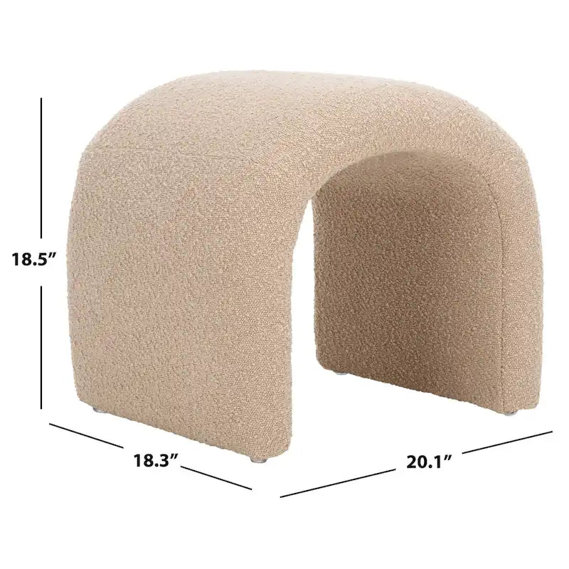 Curved Waterfall Velvet Ottoman