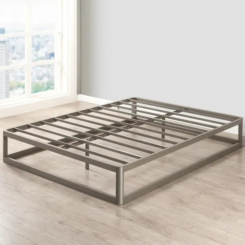 12-Inch Heavy Duty Metal Platform Bed Frame - Grey