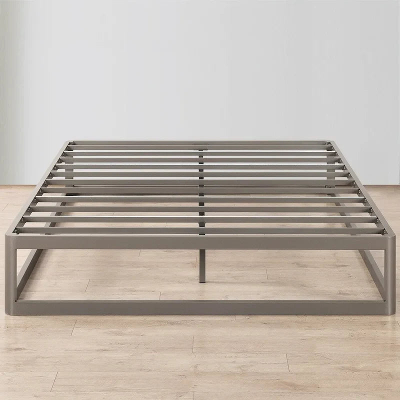 12-Inch Heavy Duty Metal Platform Bed Frame - Grey