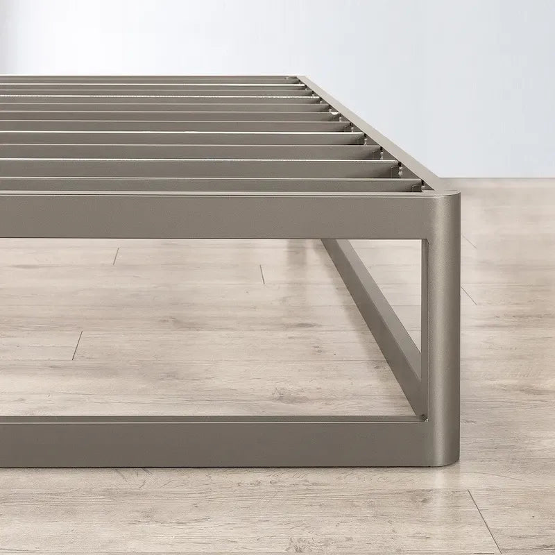 12-Inch Heavy Duty Metal Platform Bed Frame - Grey
