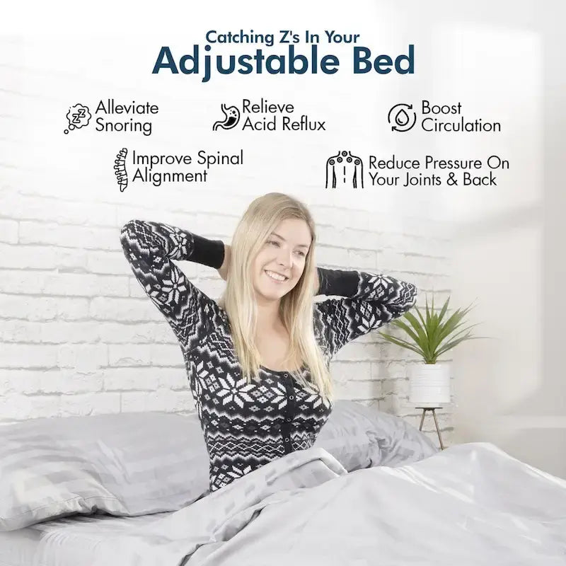 Adjustable Bed Frame with Dual Massage, USB, Underbed Light, App Control, Head and Foot Incline, Reclining Base