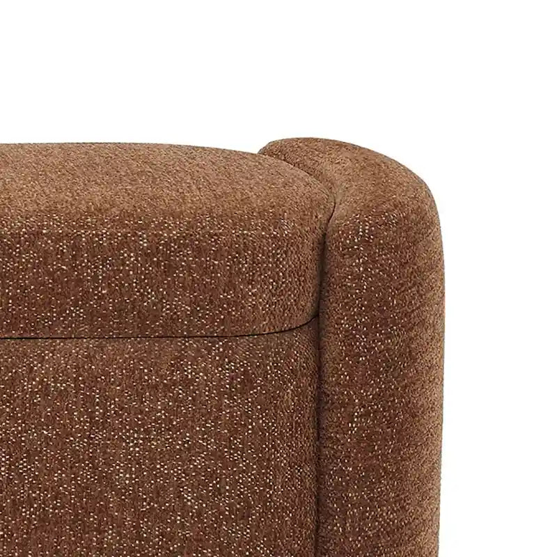 Chenille Fabric Upholstered Storage Bench