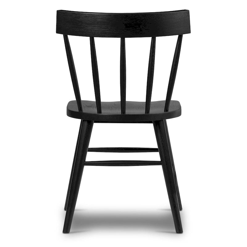 Windsor-Style Dining Chair - Solid Oak Wood with Spindle Back