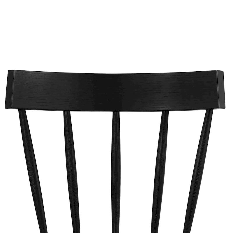 Windsor-Style Dining Chair - Solid Oak Wood with Spindle Back