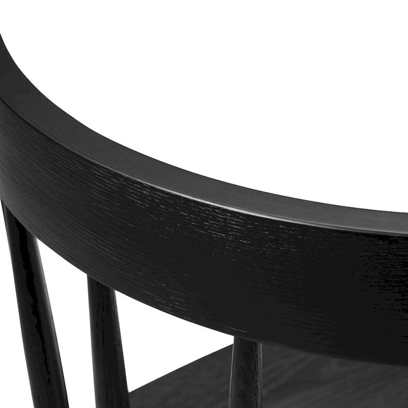 Windsor-Style Dining Chair - Solid Oak Wood with Spindle Back