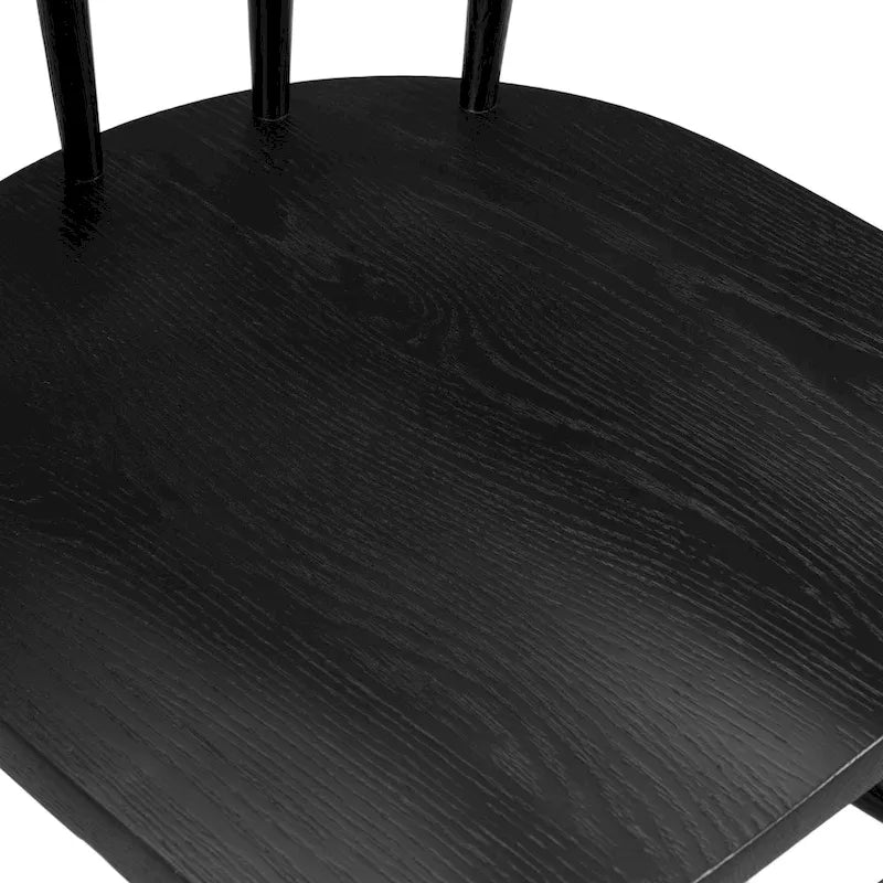 Windsor-Style Dining Chair - Solid Oak Wood with Spindle Back