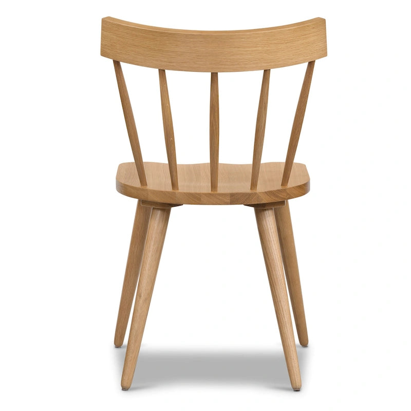 Windsor-Style Dining Chair - Solid Oak Wood with Spindle Back