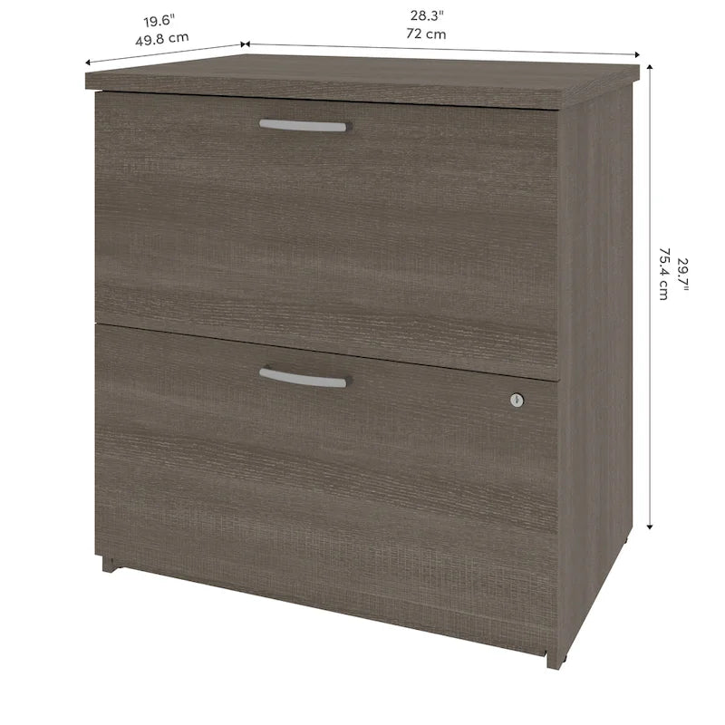 66W U-Shaped Executive Desk with Hutch and Lateral File Cabinet