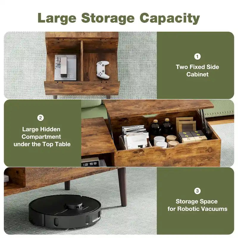 Lift Top Coffee Table with Hidden Storage Compartment