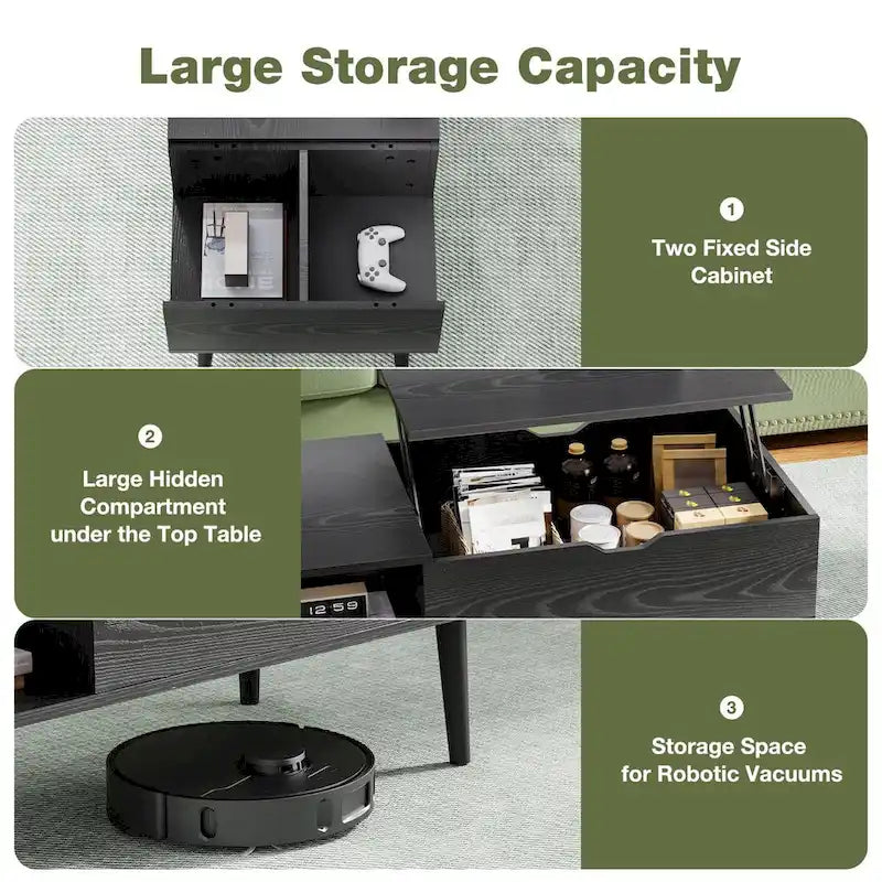 Lift Top Coffee Table with Hidden Storage Compartment